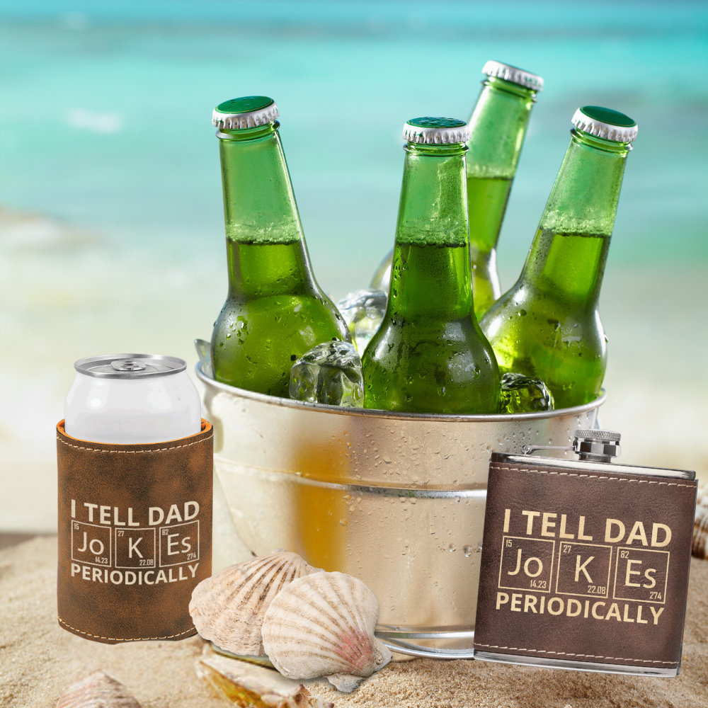 Dad Jokes Premium Leather Flask